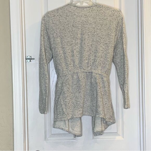 Pure Jill J. Jill Wrap Cardigan Sweater Size Large Heather Gray Belted Tie Waist - Picture 3 of 11